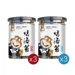 海朴海苔6罐装 即食海苔 烤紫菜6*40g办公室休闲零食大连特产